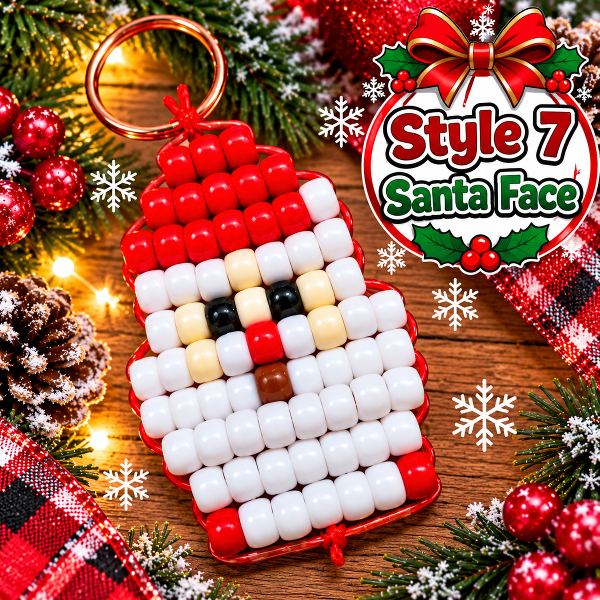 Handmade Christmas Pony Bead Keychains/ Hangers  – Pick Your Style