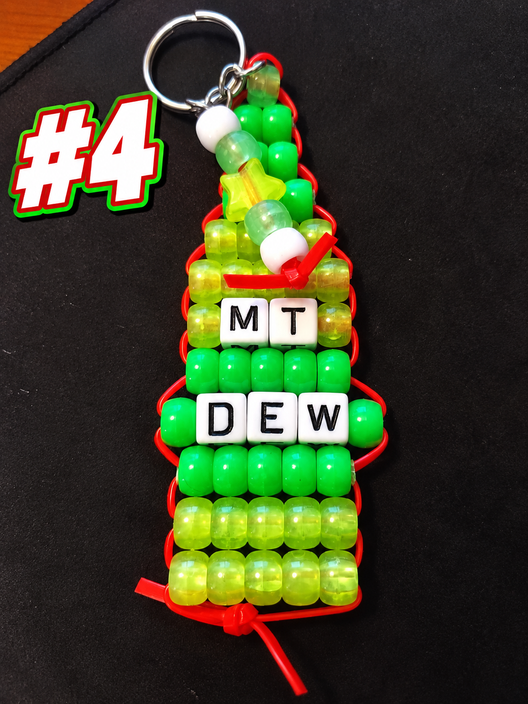 Handmade Soda Bottles Pony Bead Keychain