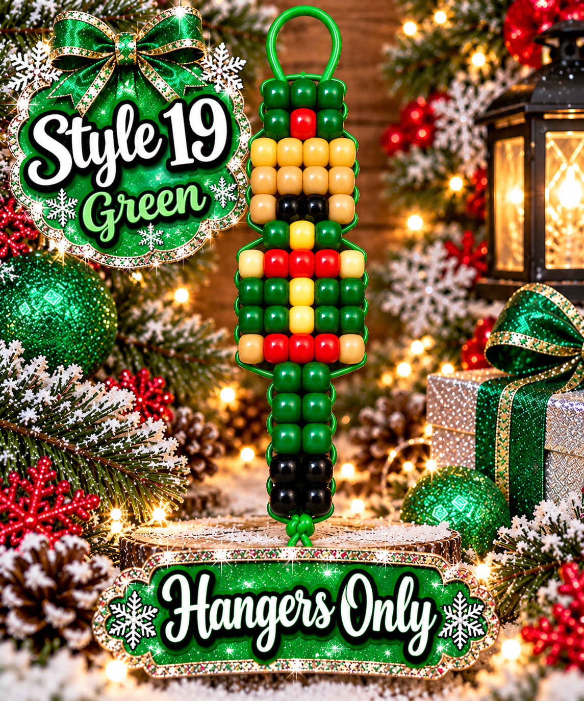 Handmade Christmas Pony Bead Keychains/ Hangers  – Pick Your Style