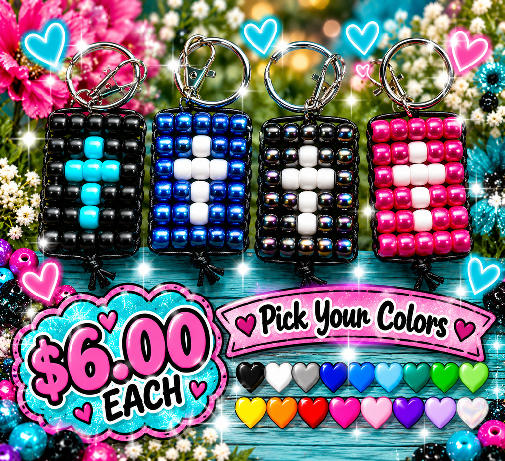 Handmade Pony Bead Keychains – Pick Your Style & Colors