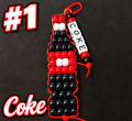 Handmade Soda Bottles Pony Bead Keychain