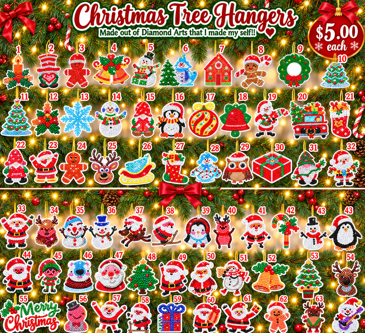 Christmas Diamond Art Tree Hangers