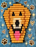 Handmade Golden Retriever Pony Bead Keychain