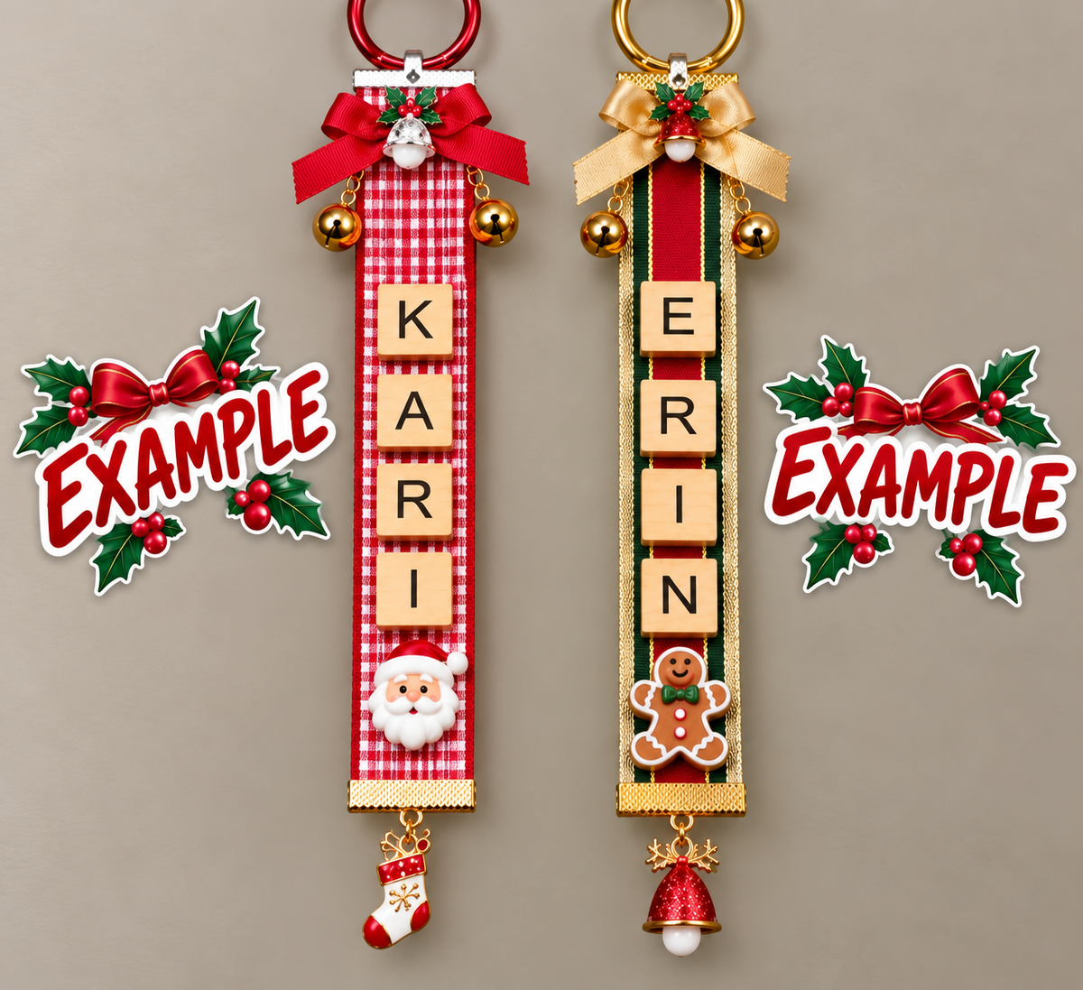Bows, Bells & Names – Personalized Christmas Hangers