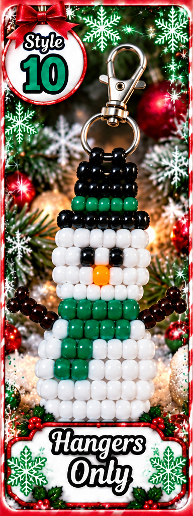 Handmade Christmas Pony Bead Keychains/ Hangers  – Pick Your Style