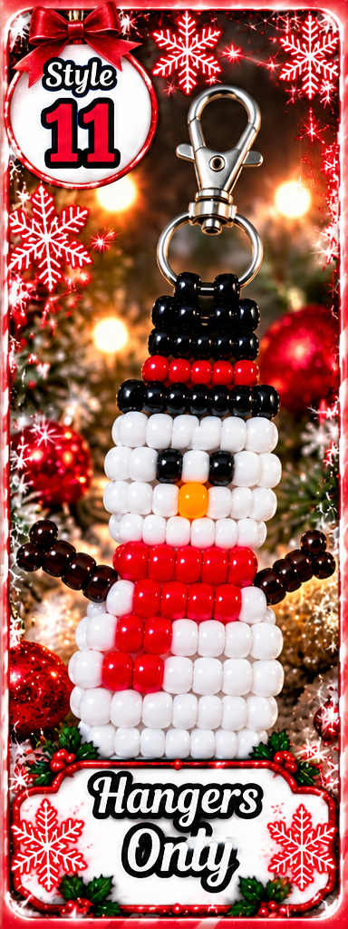 Handmade Christmas Pony Bead Keychains/ Hangers  – Pick Your Style