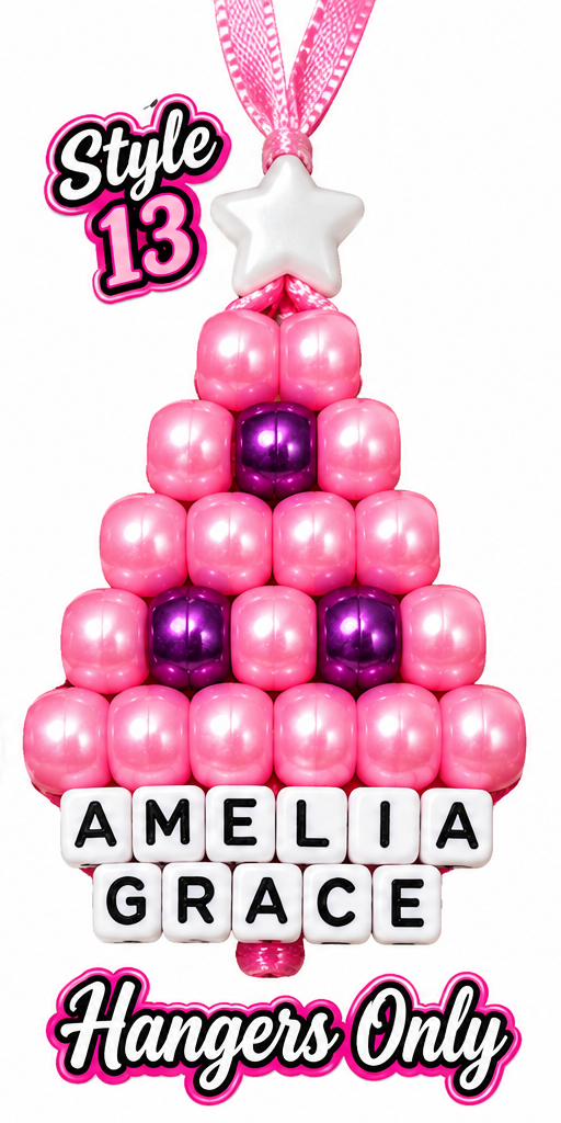 Handmade Christmas Pony Bead Keychains/ Hangers  – Pick Your Style